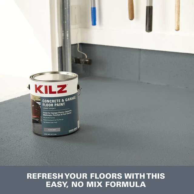 Alt view image 10 of 14 - 1-Part Epoxy Concrete & Garage Floor Paint, Slate Gray, 1 Gallon