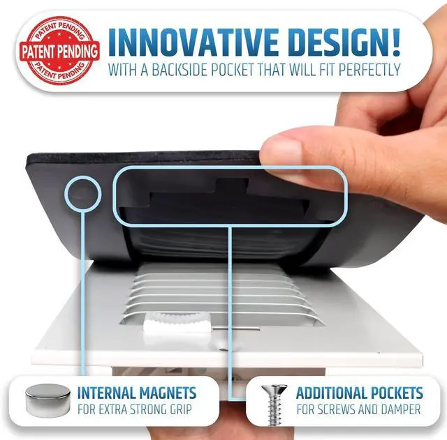 Alt view image 12 of 14 - Powerful Magnetic Vent Covers (3-Pack) that Will Never Fall Off (Upgraded Design) - for Sealing Floor/Wall/Ceiling Registers of Width 5.25" to 6", Length 11.25" to 12" | Vent Not Included | White