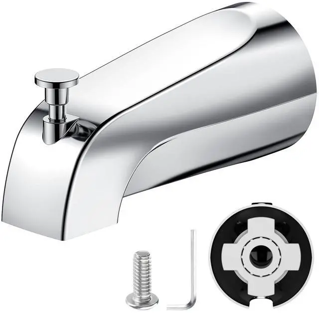 Alt view image 8 of 14 - Tub Spout with Pull-Down Diverter, Leak Proof Slip Fit for 1/2" Copper Pipe | Smooth Diverter Switches Tub To Shower, Durable Metal, Repairs Leaks, Quick Filling, Easy DIY Bathroom Upgrade, Chrome