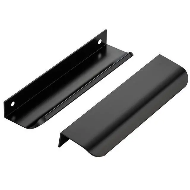 Alt view image 8 of 14 - Matte Black Cabinet Handles Finger Edge Pulls 5.9 Inch CC 10 Pack | Low-Profile Finger Grip, Cabinet Door Edge Mount, Smooth Handle Shape, 5.9 Inch (150mm), For Drawers, Cupboards, Kitchen