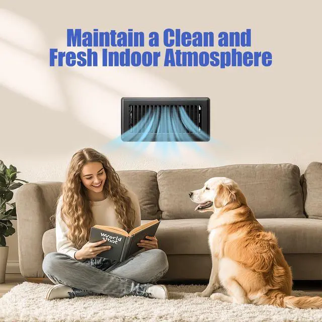 Alt view image 14 of 14 - Floor Register 4x10, Floor Vent Covers for Home Floor, Sidewall, Heavy Duty Steel Walkable Floor Grates, Adjustable Air Vent Covers Rust Proof Finish, 4" x 10'' Floor Vent, 6 Pack, Black