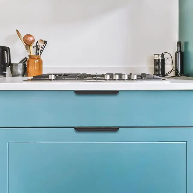 Alt view image 14 of 14 - Matte Black Cabinet Handles Finger Edge Pulls 5.9 Inch CC 10 Pack | Low-Profile Finger Grip, Cabinet Door Edge Mount, Smooth Handle Shape, 5.9 Inch (150mm), For Drawers, Cupboards, Kitchen