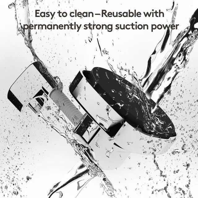 Alt view image 14 of 14 - Shower Head Holder with Suction | 360° Swivel | Silver | Tool-free install in seconds, 360° swivel head, 10kg built-in storage hook, removable, rust-resistant, strong suction grip