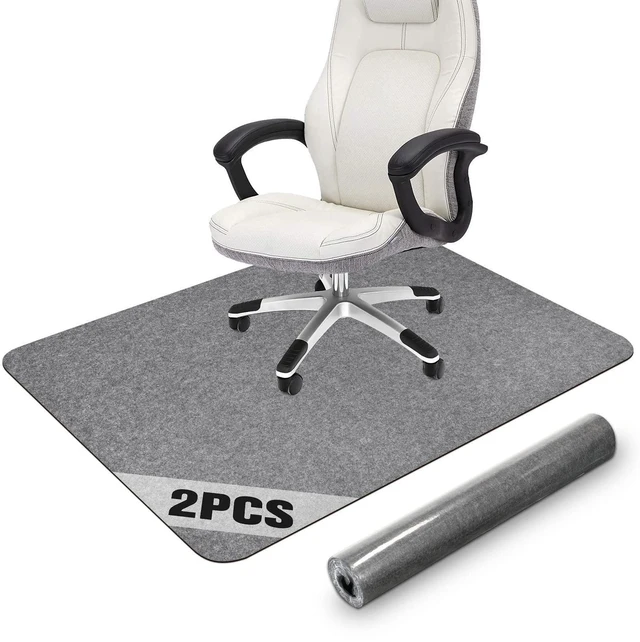 Alt view image 7 of 12 - 2 Pack Office Chair Mat for Hardwood Floor, 55"x35" Desk Chair Rug, Large Anti-Slip Floor Protector for Home Office Light Grey (Roll Packaging)