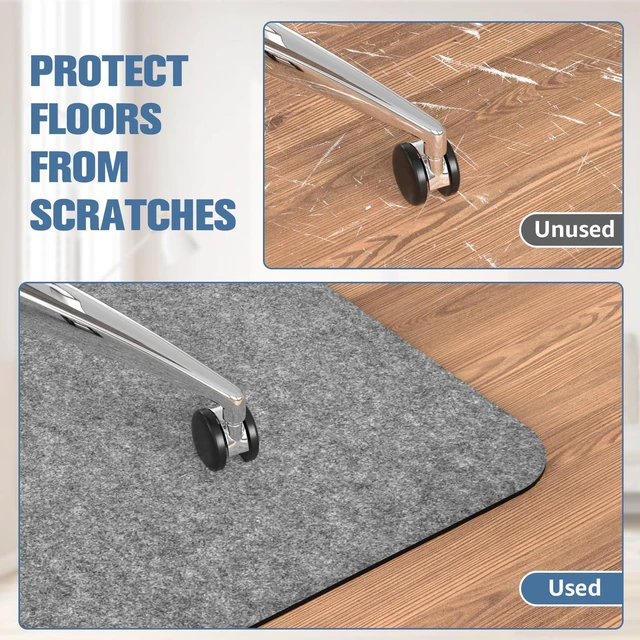 Alt view image 8 of 12 - 2 Pack Office Chair Mat for Hardwood Floor, 55"x35" Desk Chair Rug, Large Anti-Slip Floor Protector for Home Office Light Grey (Roll Packaging)
