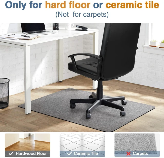 Alt view image 10 of 12 - 2 Pack Office Chair Mat for Hardwood Floor, 55"x35" Desk Chair Rug, Large Anti-Slip Floor Protector for Home Office Light Grey (Roll Packaging)
