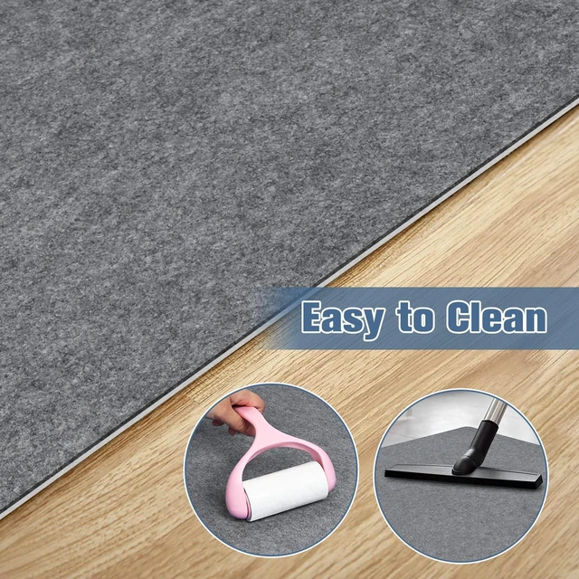 Alt view image 12 of 12 - 2 Pack Office Chair Mat for Hardwood Floor, 55"x35" Desk Chair Rug, Large Anti-Slip Floor Protector for Home Office Light Grey (Roll Packaging)