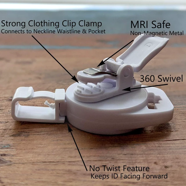 Alt view image 12 of 14 - Bulk 25 Pack - MRI Safe Badge Reels - Retractable Badge Holder Clips - Made of Plastic & Non-Ferrous Metal - I'd Reels Extending Lanyards for Nurse & MRI Tech Name Tag Badges by (White)