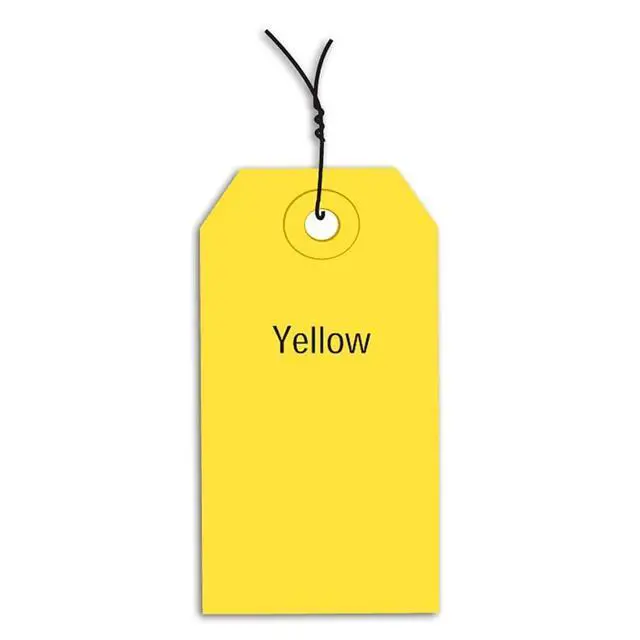 Alt view image 2 of 2 - Wired Shipping Tags, 4 3/4" x 2 3/8", 13 Pt, Yellow, with Reinforced Eyelet, to Identify Or Address Items That Cannot be Labeled and to Color Code Shipments, Case of 1000
