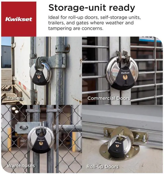 Alt view image 10 of 14 - Discus Padlock with Boron Carbide Shackle, 2-3/4" Body, 1-Pack | Shrouded Shackle Resists Cutting and Prying; Weather-Resistant Build for Gates, Sheds and Storage Units