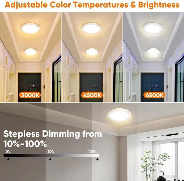 Alt view image 13 of 14 - Rechargeable Motion Sensor Ceiling Light, Battery Operated Closet Light | Wireless Battery Powered LED Shower Light, Magnetic Cordless Ceiling Light with Remote, Overhead Lamp for Pantry Shed Hallway