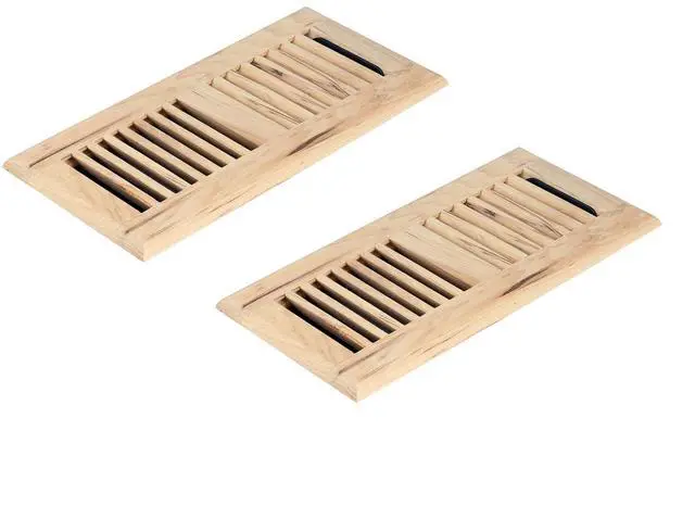 Alt view image 7 of 12 - 2 Pcs Pack Hickory Floor Register, Drop in, 4x10 Inch, Unfinished