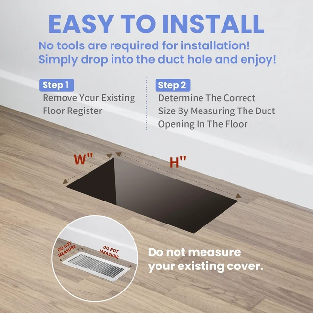 Alt view image 13 of 14 - 4x10 Inches Heavy Duty Walkable Floor Register - Easy Adjust Air Supply Lever Decorative Floor Vent Covers - Savannah Design Vent Covers for Home - Antique Brass