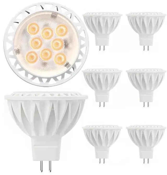 Alt view image 8 of 14 - MR16 LED Bulbs 5W GU5.3 12V 2700K Warm White 6 Pack | 50W Halogen Equivalent, Non-Dimmable, 38° Beam Angle, Landscape, Recessed, Track Lighting