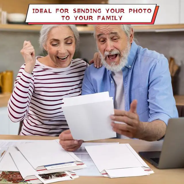 Alt view image 14 of 14 - 350 Pcs Rigid Photo Mailers 6x8 Inch, 350gsm Thick White Cardboard Shipping Envelopes with Self Adhesive, Flat Document Mailers for Photos, Prints, Artwork, CDs, and Paperwork