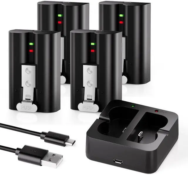 Alt view image 2 of 2 - 4-Pack Replacement Battery for Ring Camera Doorbell 6040mAh | Rechargeable Camera Batteries with Charger Station for Ring Video Doorbell 2/3/3 Plus/4, Spotlight Cam, Stick Up Cam