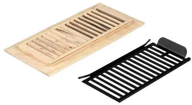 Alt view image 9 of 12 - 2 Pcs Pack Hickory Floor Register, Drop in, 4x10 Inch, Unfinished