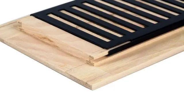 Alt view image 10 of 12 - 2 Pcs Pack Hickory Floor Register, Drop in, 4x10 Inch, Unfinished