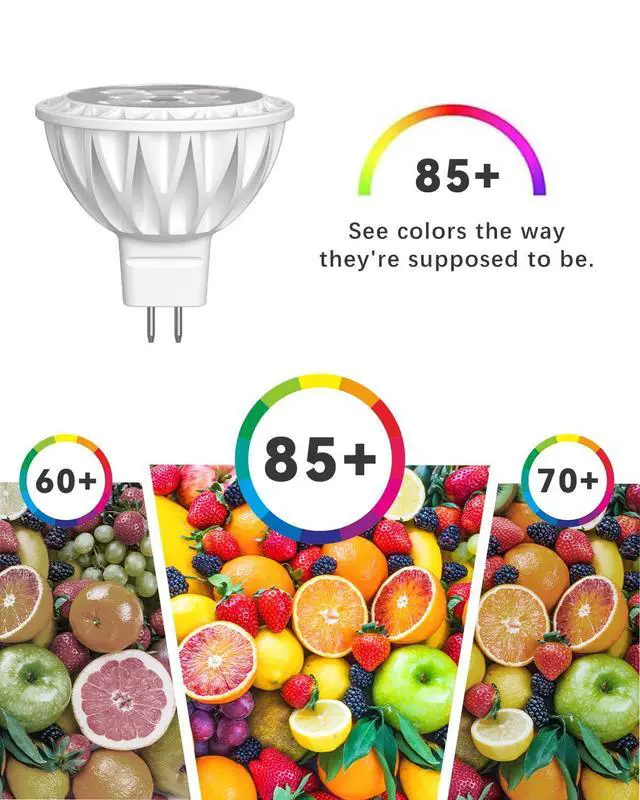 Alt view image 13 of 14 - MR16 LED Bulbs 5W GU5.3 12V 2700K Warm White 6 Pack | 50W Halogen Equivalent, Non-Dimmable, 38° Beam Angle, Landscape, Recessed, Track Lighting