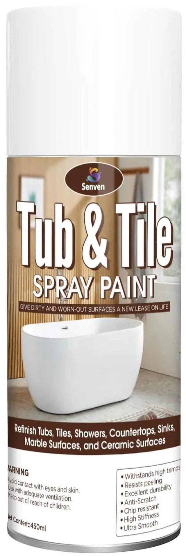 Alt view image 8 of 14 - Tile Paint, White Tub and Tile Refinishing Spray Paint Waterproof White Spray Tile Paint Bathtub Refinishing Kit for Tiles Ceramic Porcelain Fiberglass Bathroom Walls Bathtubs Sinks Countertop Toilets