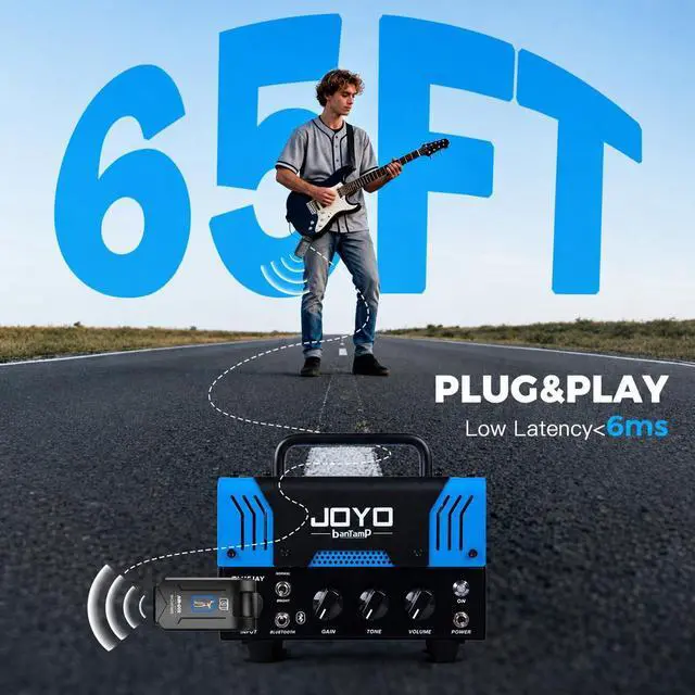Alt view image 11 of 14 - 5.8GHz Wireless Guitar Transmitter Receiver 4 Channel Rechargeable Cordless Guitar System 65ft Long Range Superior to 2.4GHz Anti-Interference for Electric Guitar Bass (AW-02S)