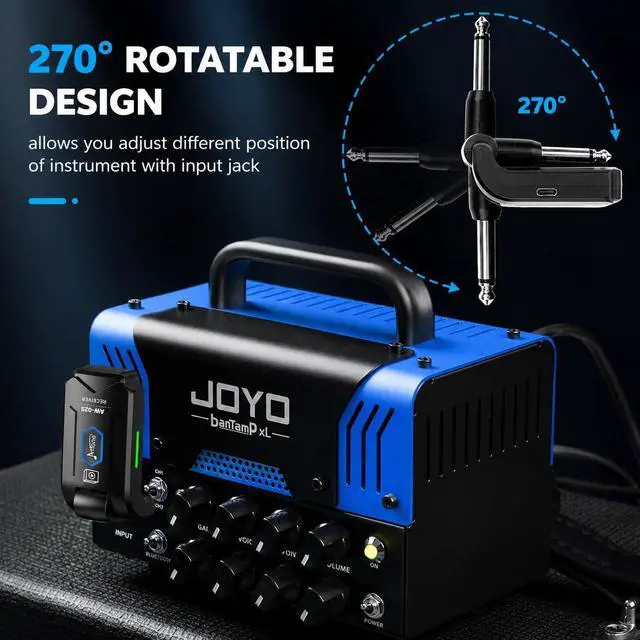 Alt view image 13 of 14 - 5.8GHz Wireless Guitar Transmitter Receiver 4 Channel Rechargeable Cordless Guitar System 65ft Long Range Superior to 2.4GHz Anti-Interference for Electric Guitar Bass (AW-02S)