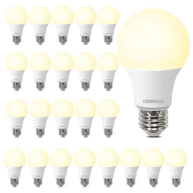 Alt view image 8 of 14 - 24 Pack LED Light Bulbs Soft White 2700K, 60 Watt Equivalent LED Bulbs, A19 Standard Bulbs, 800 LM, 15000 Hours, E26 Base, Non-Dimmable, 8W White LED Bulbs for Bedroom Living Room