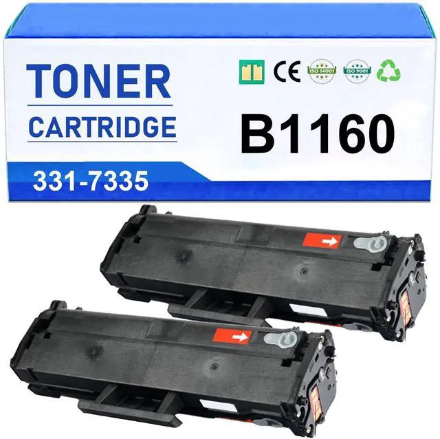 Alt view image 8 of 14 - B1160 1160 331-7335 Compatible Toner Cartridge for Dell B1160W B1160 B1163W B1165NFW B116X Printer YK1PM 1500 Pages Black 2-Pack