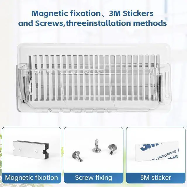 Alt view image 11 of 14 - 2-Pack Register Vent Deflector, Aerospace-Grade Clear Design, 8.5-15 in | 200% stronger magnet grip, Anti-drop slots, 3 mounting methods, -35°F to 284°F for Ceiling/Floor/Wall Registers