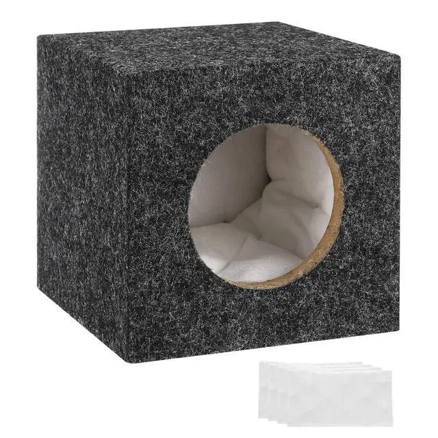 Alt view image 8 of 14 - 5 Inch Ported Wooden Speaker Enclosure, Gray Single Vented Subwoofer Box Car Audio Truck Speaker Box for DIY Home Vehicles Audio Custom Sound Supplies