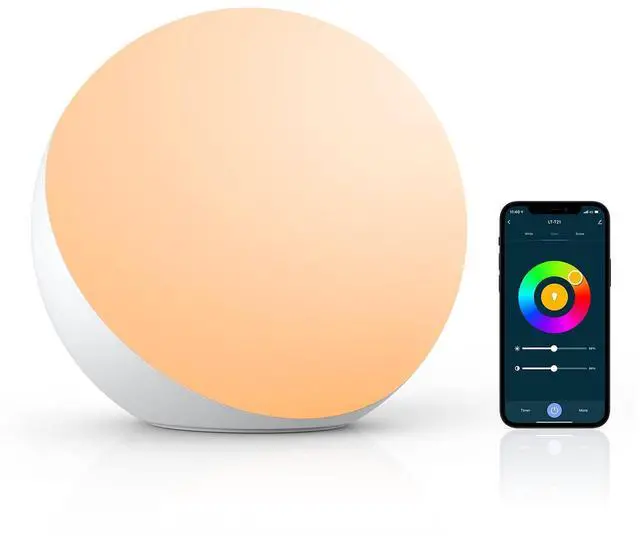 Alt view image 7 of 12 - Smart Table Lamp, Dimmable Desk Lamp with App/Voice Control, LED RGB Color Changing Touch Lamp, Night Lamp for Bedroom Compatible with Alexa