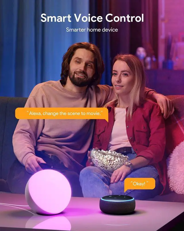 Alt view image 8 of 12 - Smart Table Lamp, Dimmable Desk Lamp with App/Voice Control, LED RGB Color Changing Touch Lamp, Night Lamp for Bedroom Compatible with Alexa