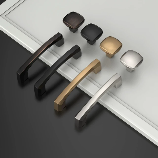 Alt view image 13 of 14 - 10 Pack Brushed Satin Nickel Kitchen Cabinet Knobs | Heavy-Duty Solid Zinc,Square, 2 Screw Sizes,Single Hole Knob, Cupboards, Drawers, Dressers, Furniture, Hardware