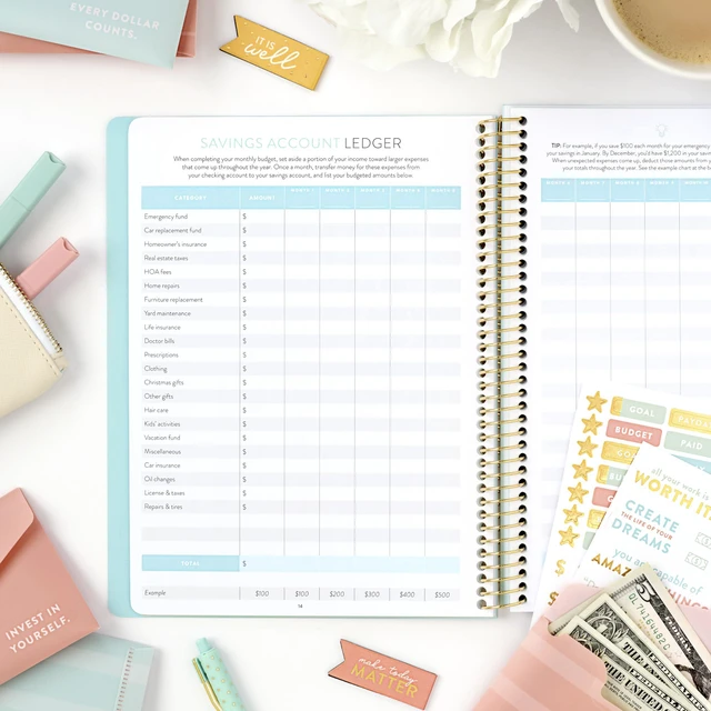 Alt view image 12 of 14 - PPP Money Planner | 10 Cash Budget Envelopes | Budget Planner | Annual & Monthly Financial Worksheet, Expense, Saving & Debt Reduction Pages | Stickers | Long-Term Financial Goals | Spend Ledger