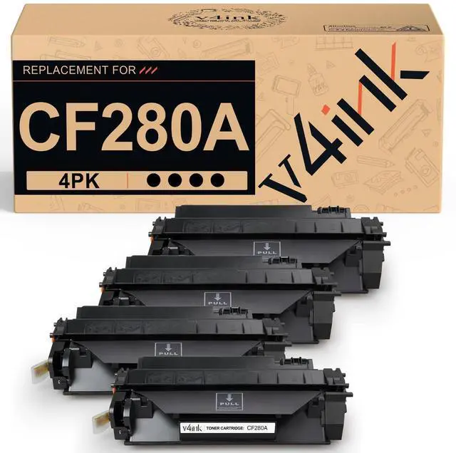 Alt view image 7 of 12 - CF280A Toner Compatible for HP 80A Toner Cartridge 4-Pack Black | Replacement for Pro 400 M401 M401A M401N M401D M401DN M401DNE M401DW MFP M425 M425DN M425DW Printer