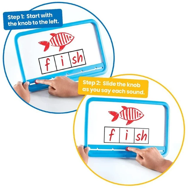 Alt view image 9 of 14 - Elkonin Boxes Magnetic Dry Erase Boards Set, Phonemic Awareness, Speech Therapy Materials, Letter Sounds for Kindergarten Phonics, Science of Reading Manipulatives (Set of 8), White