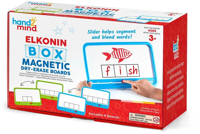 Alt view image 8 of 14 - Elkonin Boxes Magnetic Dry Erase Boards Set, Phonemic Awareness, Speech Therapy Materials, Letter Sounds for Kindergarten Phonics, Science of Reading Manipulatives (Set of 8), White