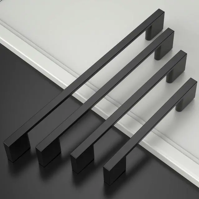 Alt view image 11 of 12 - 10 Pack 5 Inch(128mm) Matte Black Kitchen Cabinet Handles, Cabinet Pulls Kitchen Cabinet Hardware for Cupboard Drawer Pulls