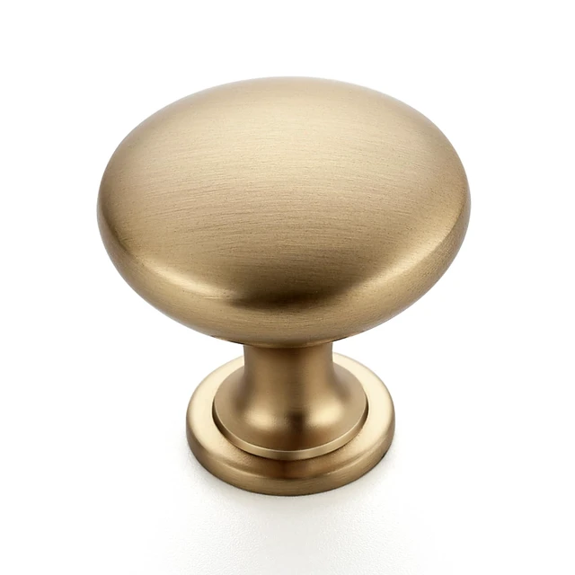 Alt view image 8 of 14 - Champagne Bronze Cabinet Knobs Solid Knobs 1-1/6 Inch 25 Pack | Zinc Alloy, Kitchen Cabinet Pulls, Single Hole, Screws Included, Smooth Design, Rounded shape, for Drawer, Dresser, Cupboards