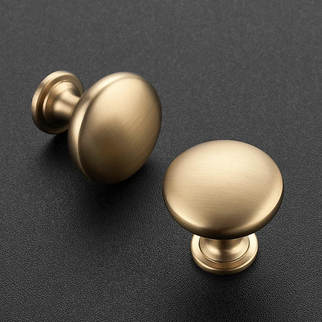 Alt view image 9 of 14 - Champagne Bronze Cabinet Knobs Solid Knobs 1-1/6 Inch 25 Pack | Zinc Alloy, Kitchen Cabinet Pulls, Single Hole, Screws Included, Smooth Design, Rounded shape, for Drawer, Dresser, Cupboards