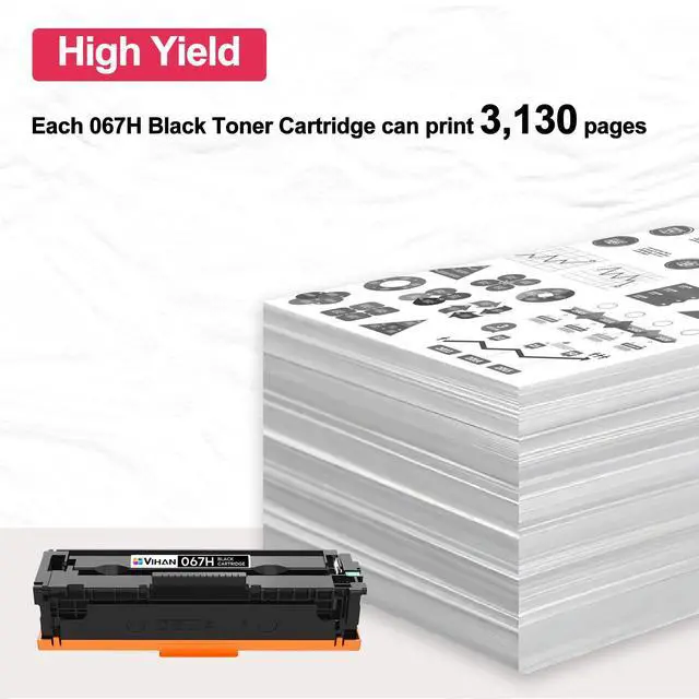 Alt view image 9 of 12 - 067H Black Toner Cartridge 2 Pack Replacement for Canon 067 067H Black imageCLASS LBP633Cdw MF656Cdw LBP632Cdw MF653Cdw MF654Cdw Printer Ink
