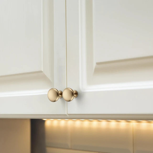 Alt view image 11 of 14 - Champagne Bronze Cabinet Knobs Solid Knobs 1-1/6 Inch 25 Pack | Zinc Alloy, Kitchen Cabinet Pulls, Single Hole, Screws Included, Smooth Design, Rounded shape, for Drawer, Dresser, Cupboards