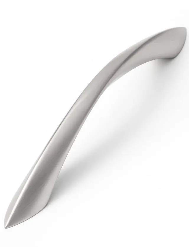 Alt view image 8 of 14 - 10 Pack Brushed Nickel Cabinet Pulls 5 Inch Arch Twisted Silver Handles Drawer Kitchen Cupboard Bathroom Dresser Cabinet Hardware Zinc Alloy