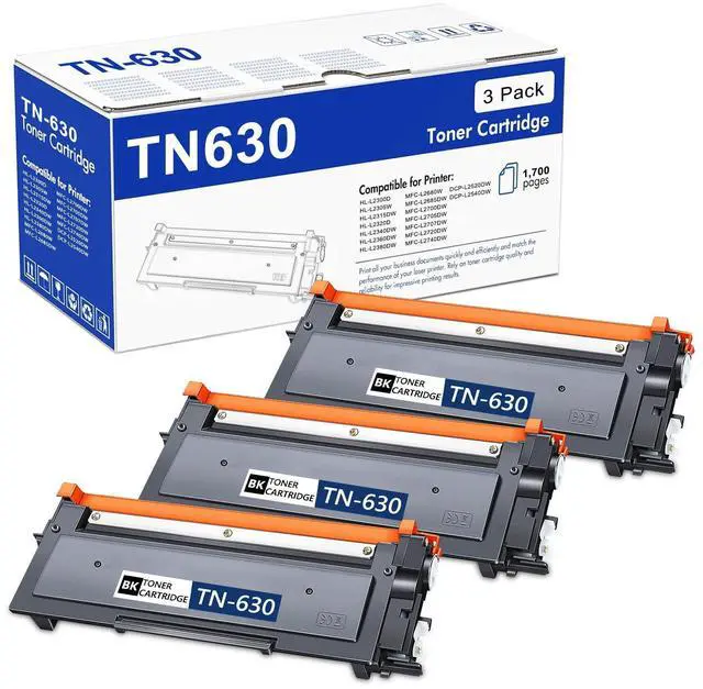 Alt view image 8 of 14 - TN630 Toner Cartridge Replacement for Brother TN630 TN-630 TN 630 High Yield Toner Cartridge to use with HL-L2380DW HL-L2320D HL-L2340DW DCP-L2540DW MFC-L2700DW MFC-L2720DW Printer (3-Pack)