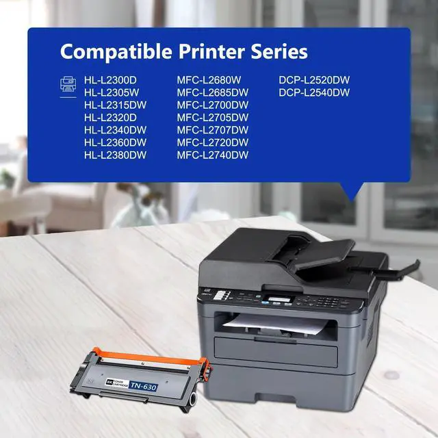 Alt view image 9 of 14 - TN630 Toner Cartridge Replacement for Brother TN630 TN-630 TN 630 High Yield Toner Cartridge to use with HL-L2380DW HL-L2320D HL-L2340DW DCP-L2540DW MFC-L2700DW MFC-L2720DW Printer (3-Pack)