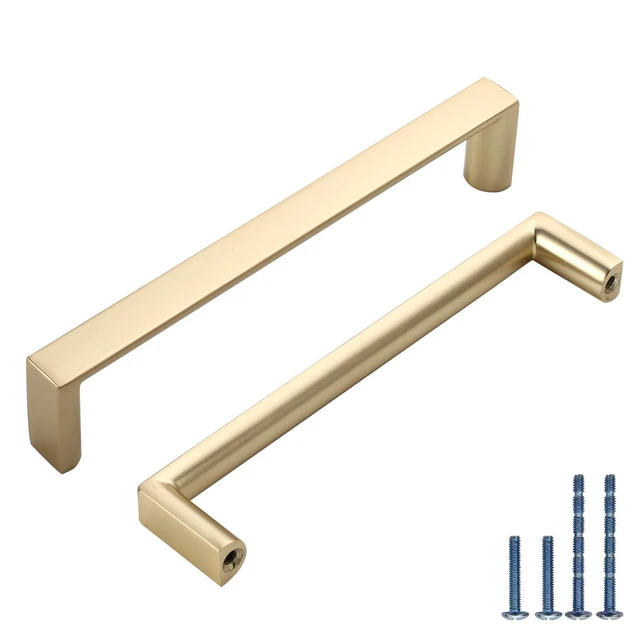 Alt view image 7 of 12 - 10 Pack 5 Inch Brushed Gold Cabinet Pulls, Kitchen Hardware | Brushed Brass Cabinet Pulls, Heavy-Duty Solid Zinc, Ergonomics, Durability, Kitchen Handles for Drawers Dressers Cupboard