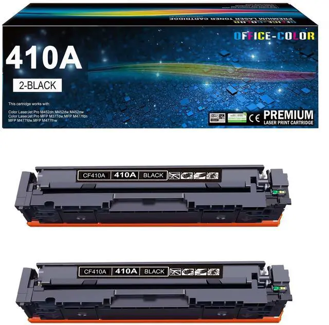 Alt view image 7 of 12 - 410A Black Toner Cartridge 2 Pack MFP M477fnw M477fdw M477fdn M452dn M452nw | Compatible for HP Color Laser Pro M477fnw M477fdw M477fdn M452dn M452nw M452 M477 Toner