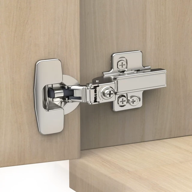 Alt view image 8 of 14 - 10 Pack Frameless Inset Soft Close Concealed European Hinges, Self Closing Satin Nickel, 105 ° Open Angle 4D Adjustment, Speed Control, Clip On, Stainless Steel for Cabinet Door
