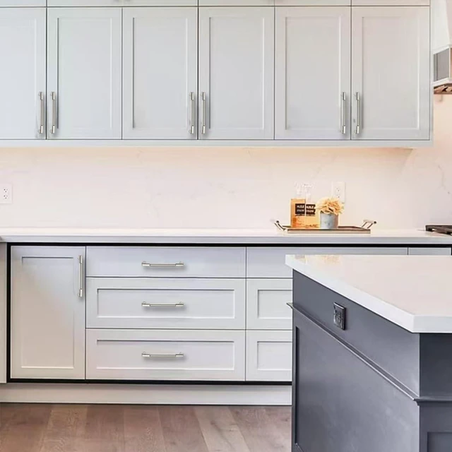 Alt view image 10 of 14 - 10-Pack 5-Inch(128mm) Polished Nickel Cabinet Pulls,Heavy-Duty Solid Handles for Kitchen Cabinets, Cupboards, Drawers and Bathroom Hardware