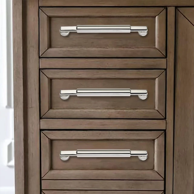 Alt view image 13 of 14 - 10-Pack 5-Inch(128mm) Polished Nickel Cabinet Pulls,Heavy-Duty Solid Handles for Kitchen Cabinets, Cupboards, Drawers and Bathroom Hardware